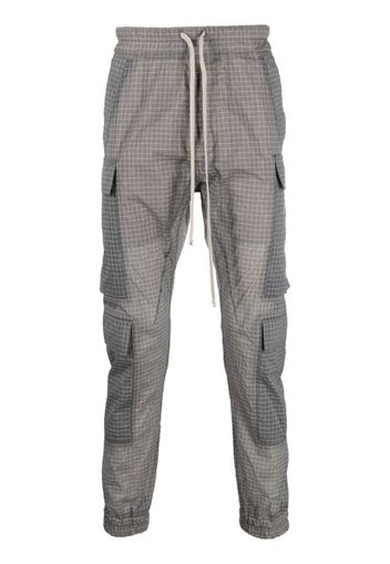 Rick Owens check-print drawstring trousers - Grigio