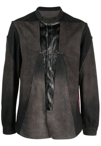 Rick Owens deconstructed panelled denim shirt jacket - Marrone