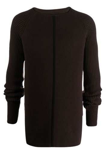 Rick Owens wide-ribbed crew-neck jumper - Marrone