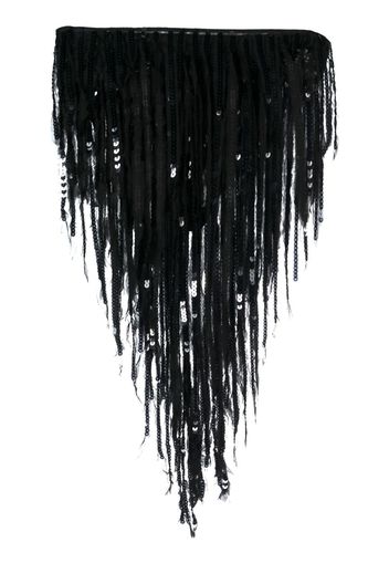 Rick Owens sequin-embellished fringed skirt - Nero