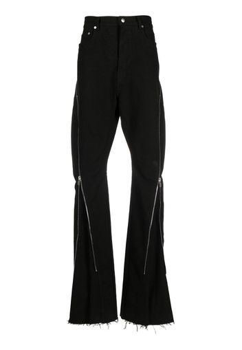 Rick Owens mid-rise zip-up extra-length jeans - Nero