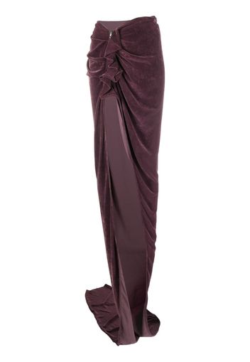 Rick Owens asymmetric ruffled maxi skirt - Viola