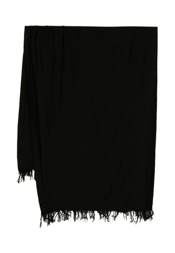 Rick Owens fringed virgin wool scarf - Nero