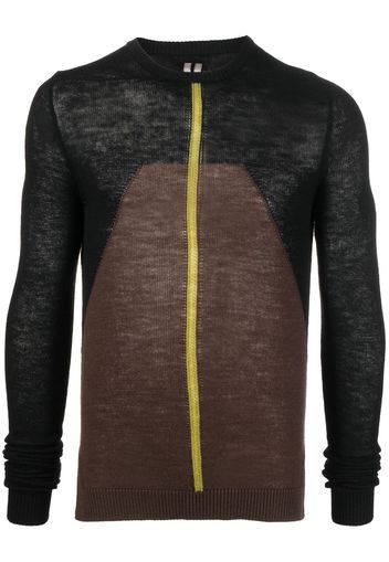 Rick Owens panelled virgin-wool knit jumper - Nero