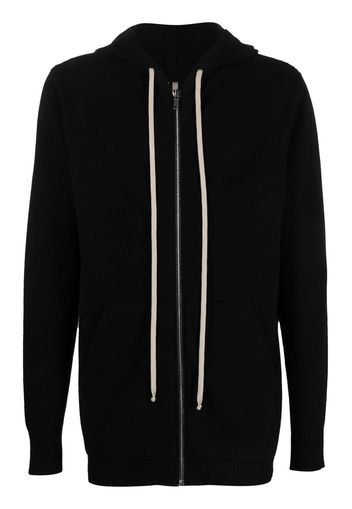 Rick Owens zip-up drawstring hoodie - Nero