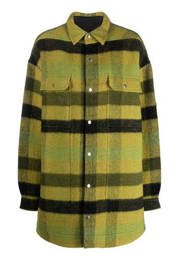 Rick Owens check wool shirt jacket - Verde