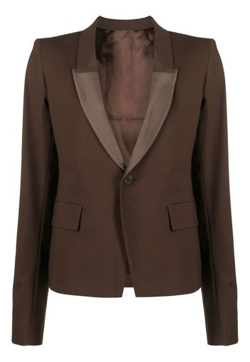 Rick Owens shawl-lapels single-breasted blazer - Marrone