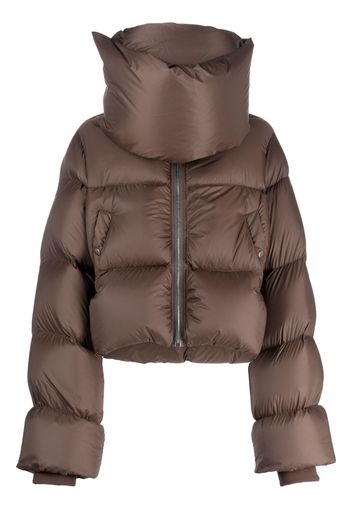 Rick Owens funnel-neck padded down jacket - Marrone