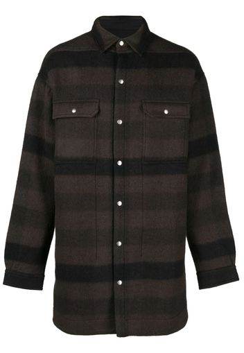 Rick Owens striped drop-shoulder shirt jacket - Marrone