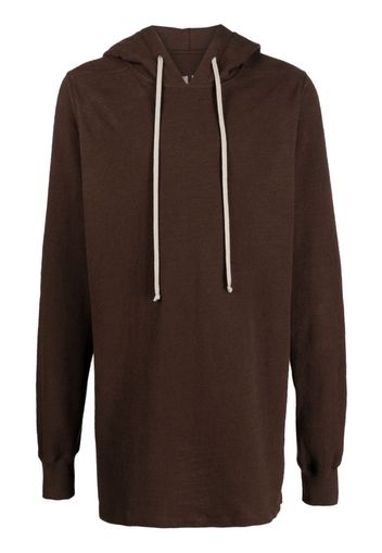 Rick Owens extra-long sleeve cotton hoodie - Marrone