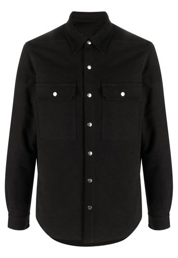 Rick Owens button-up cotton shirt jacket - Nero