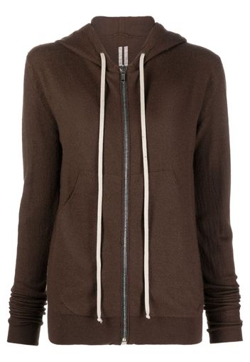 Rick Owens zip-up cashmere hoodie - Marrone