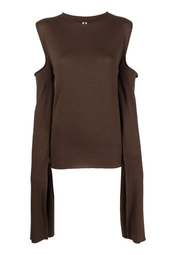 Rick Owens cut-out detailing knitted top - Marrone