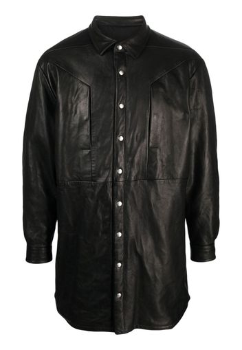 Rick Owens Jumbo Fogpocket leather shirt jacket - Nero