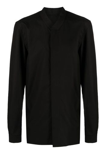 Rick Owens concealed-fastening V-neck shirt - Nero
