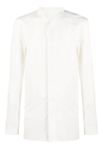 Rick Owens concealed-fastening V-neck shirt - Bianco