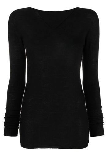 Rick Owens long-sleeved virgin wool top - Nero