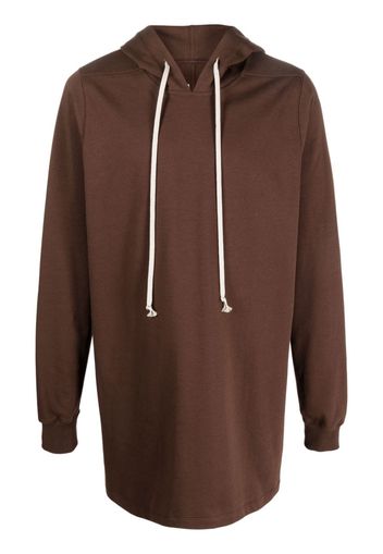 Rick Owens drawstring long hoodie - Marrone