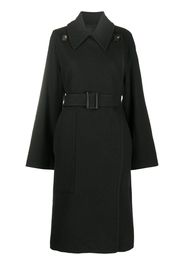 belted military-inspired coat