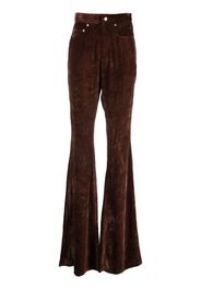 Rick Owens high-waist velvet jeans - Marrone