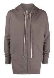 Rick Owens drawstring zip-up hoodie - Grigio