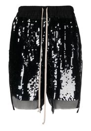 Rick Owens sequin-embellished track shorts - Nero