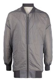 Rick Owens grid-patterned zipped bomber jacket - Grigio