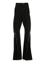 Rick Owens mid-rise zip-up extra-length jeans - Nero