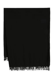 Rick Owens fringed-edge knitted wool scarf - Nero