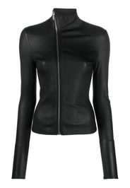 Rick Owens off-centre zip-up leather jacket - Nero