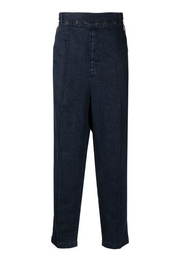 RITO STRUCTURE cropped linen jeans - Blu