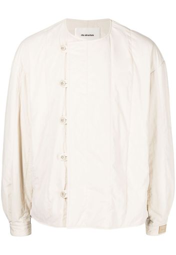 RITO STRUCTURE wrap-style padded overshirt - Bianco