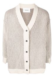 RITO STRUCTURE ribbed-knit V-neck cardigan - Toni neutri