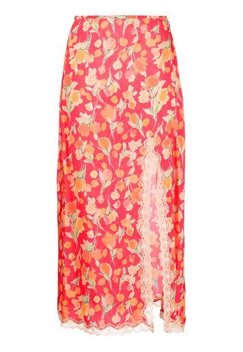 Rixo Sibila floral-print midi skirt - Rosa