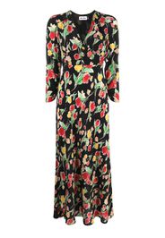 Rixo floral-print silk midi dress - Nero