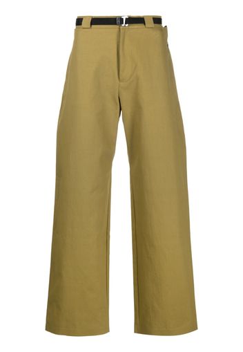 ROA high-waisted cotton wide-leg trousers - Verde