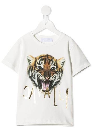 Roberto Cavalli Junior T-shirt con stampa - Bianco