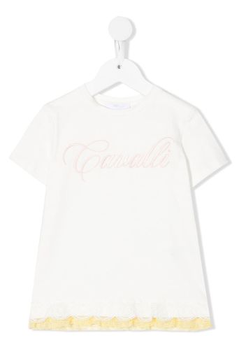 Roberto Cavalli Junior T-shirt con ricamo - Bianco