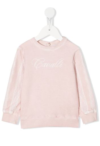 Roberto Cavalli Junior Felpa con ricamo - Rosa