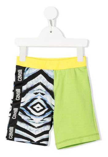 Roberto Cavalli Junior Shorts con design color-block - Verde