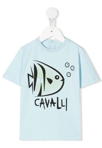 Roberto Cavalli Junior T-shirt con stampa - Blu