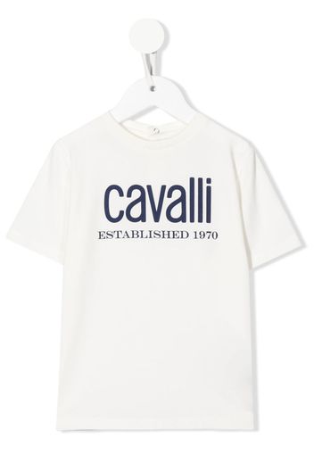 Roberto Cavalli Junior logo-print short-sleeve T-shirt - Bianco