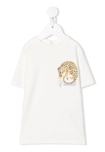 Roberto Cavalli Junior T-shirt con stampa - Bianco