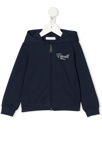 Roberto Cavalli Junior long-sleeve cotton hoodie - Blu