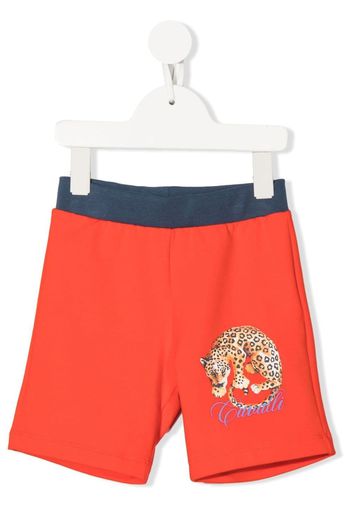 Roberto Cavalli Junior Shorts sportivi con stampa - Rosso