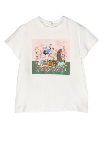 Roberto Cavalli Junior graphic-print cotton T-shirt - Bianco