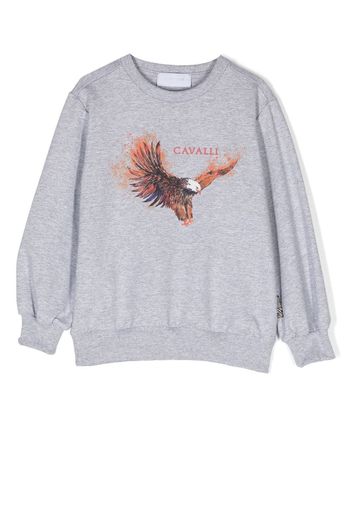 Roberto Cavalli Junior graphic-print cotton sweatshirt - Grigio