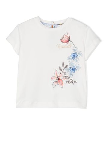 Roberto Cavalli Junior T-shirt con ricamo - Bianco