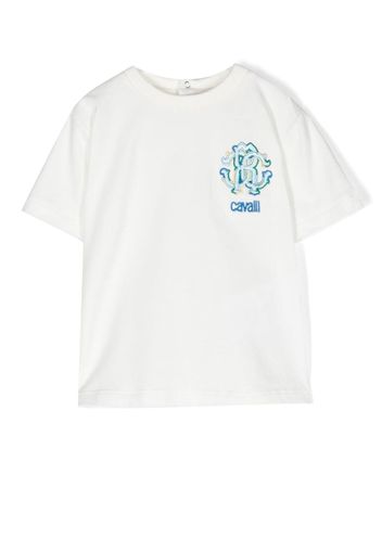 Roberto Cavalli Junior Polo con ricamo - Bianco