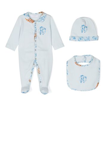 Roberto Cavalli Junior Set neonato con monogramma - Blu